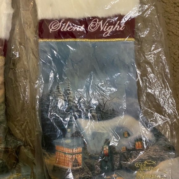 Vintage Thomas Kinkade Set Of 2 Silent Night and A Christmas Welcome Stockings - Picture 9 of 14